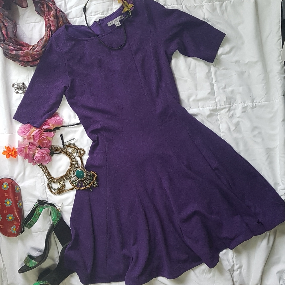 Purple Fit-and-Flare Dress